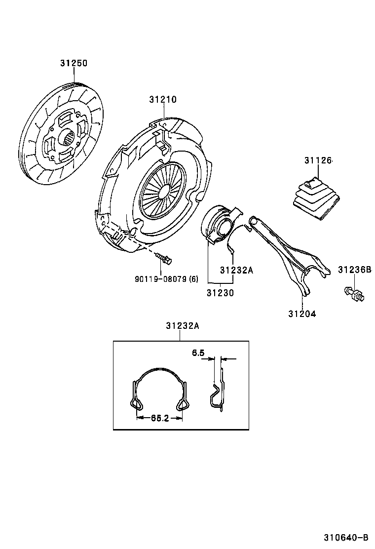 TOYOTA 31250-12360 - Sajūga disks autospares.lv