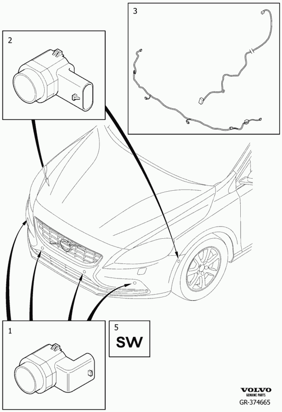 Volvo 31341345 - Sensor, parking assist www.autospares.lv