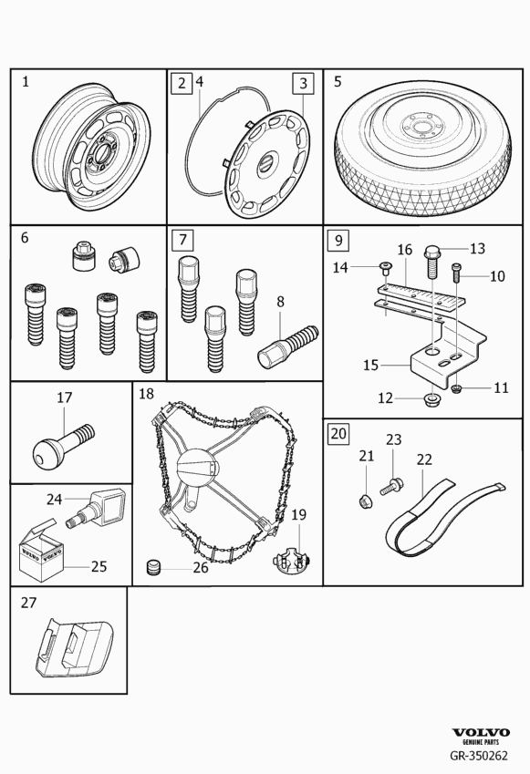 VOLVO 274561 - Wheel cap kit www.autospares.lv