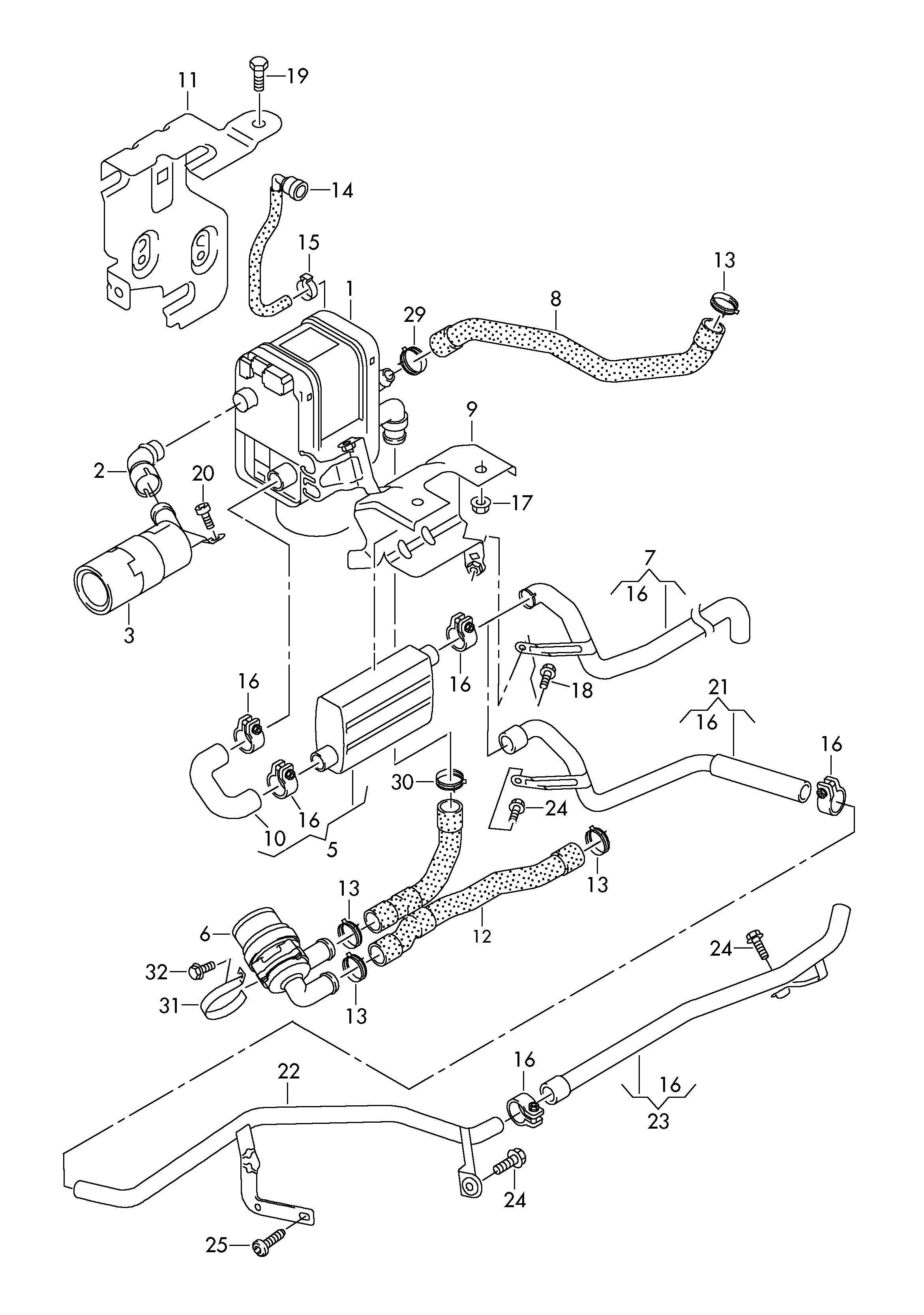 VW 1K0 965 537 - Ūdens recirkulācijas sūknis, Autonomā apsildes sistēma www.autospares.lv