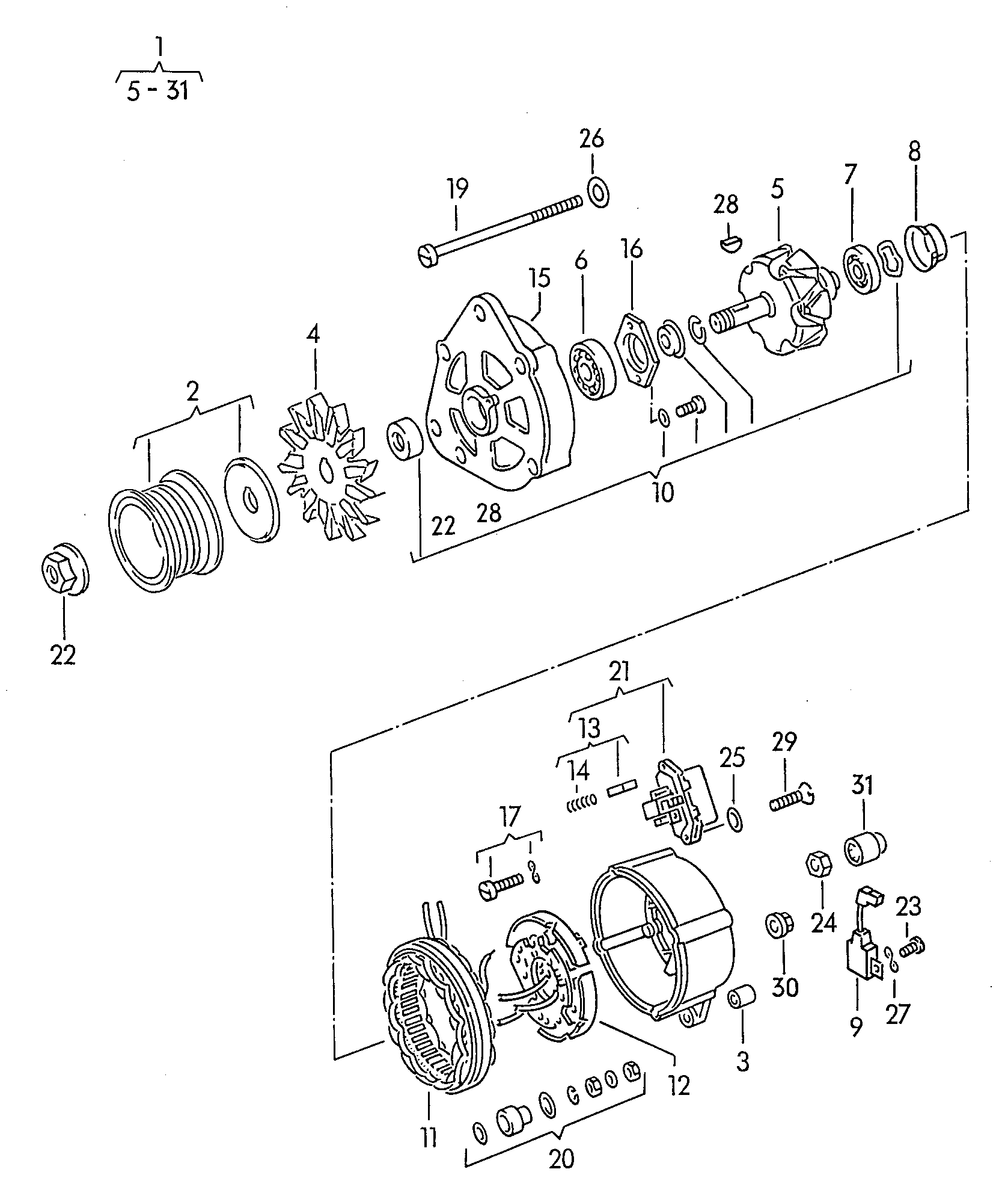 Skoda 068 903 803 D - Ģeneratora sprieguma regulators autospares.lv