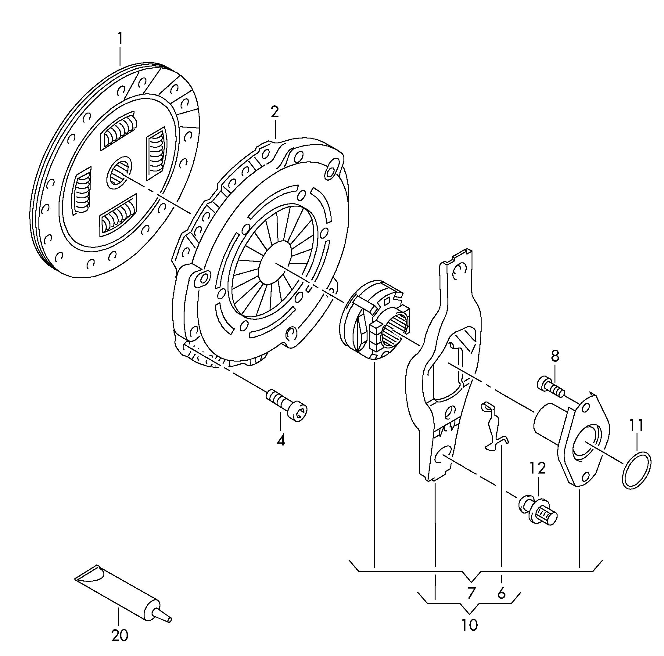 AUDI 04E 198 141 X - Clutch Kit www.autospares.lv