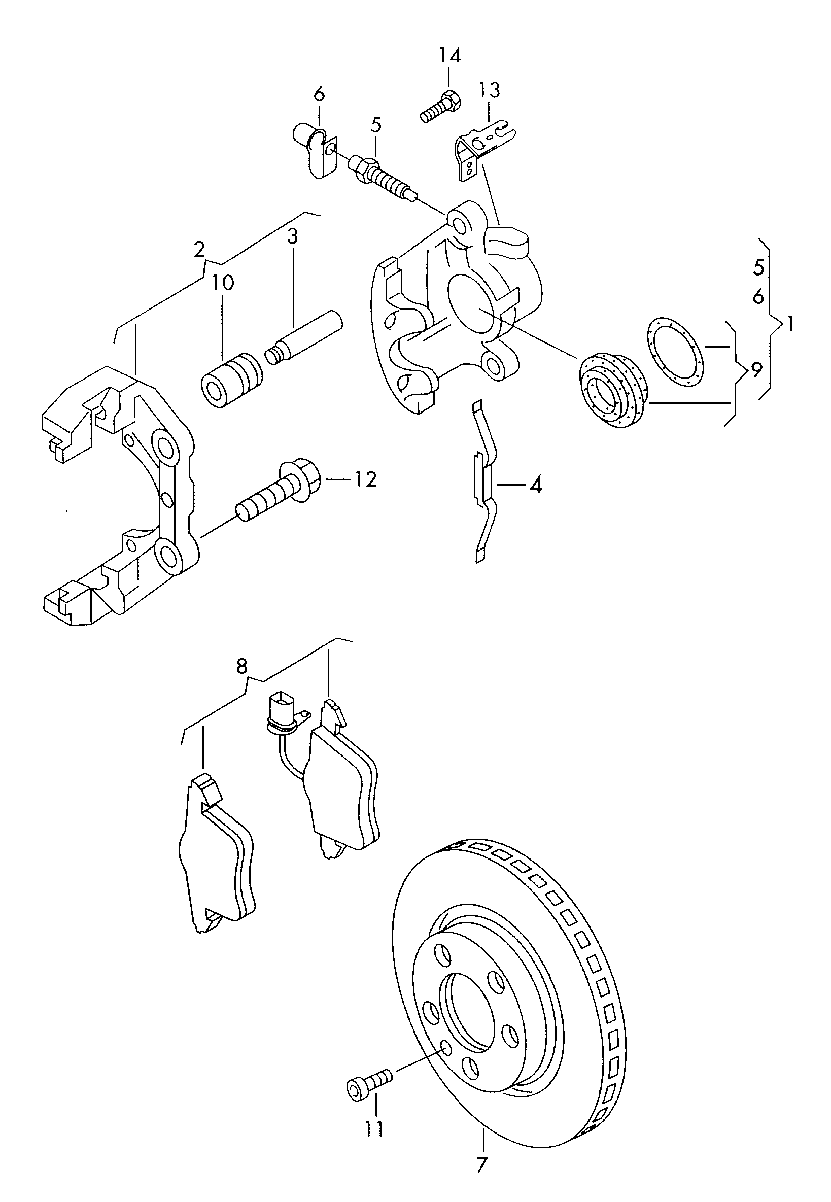 VAG 7D0 698 151 A - Brake Pad Set, disc brake www.autospares.lv