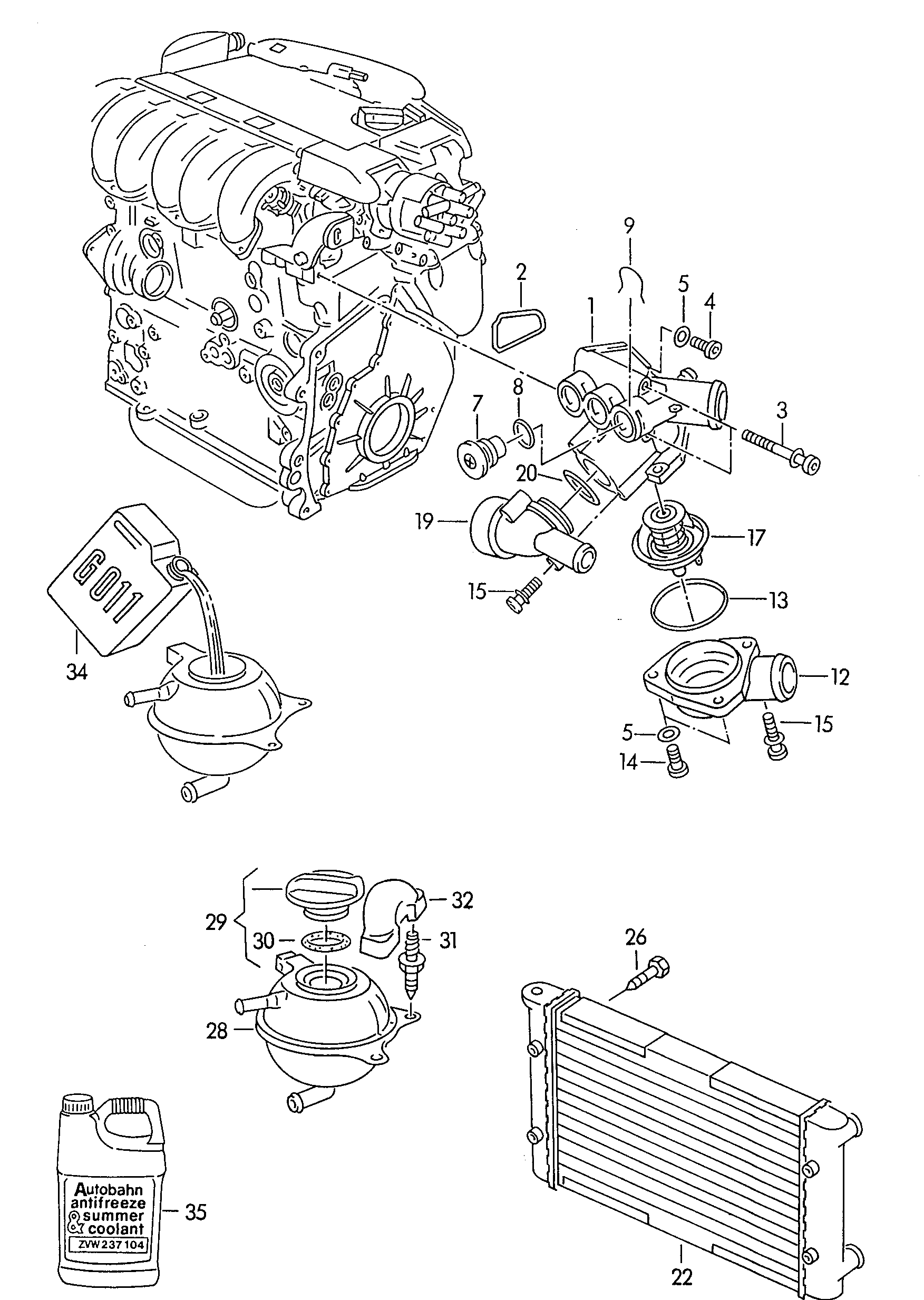 VW 1H0 121 253CB - Radiators, Motora dzesēšanas sistēma autospares.lv