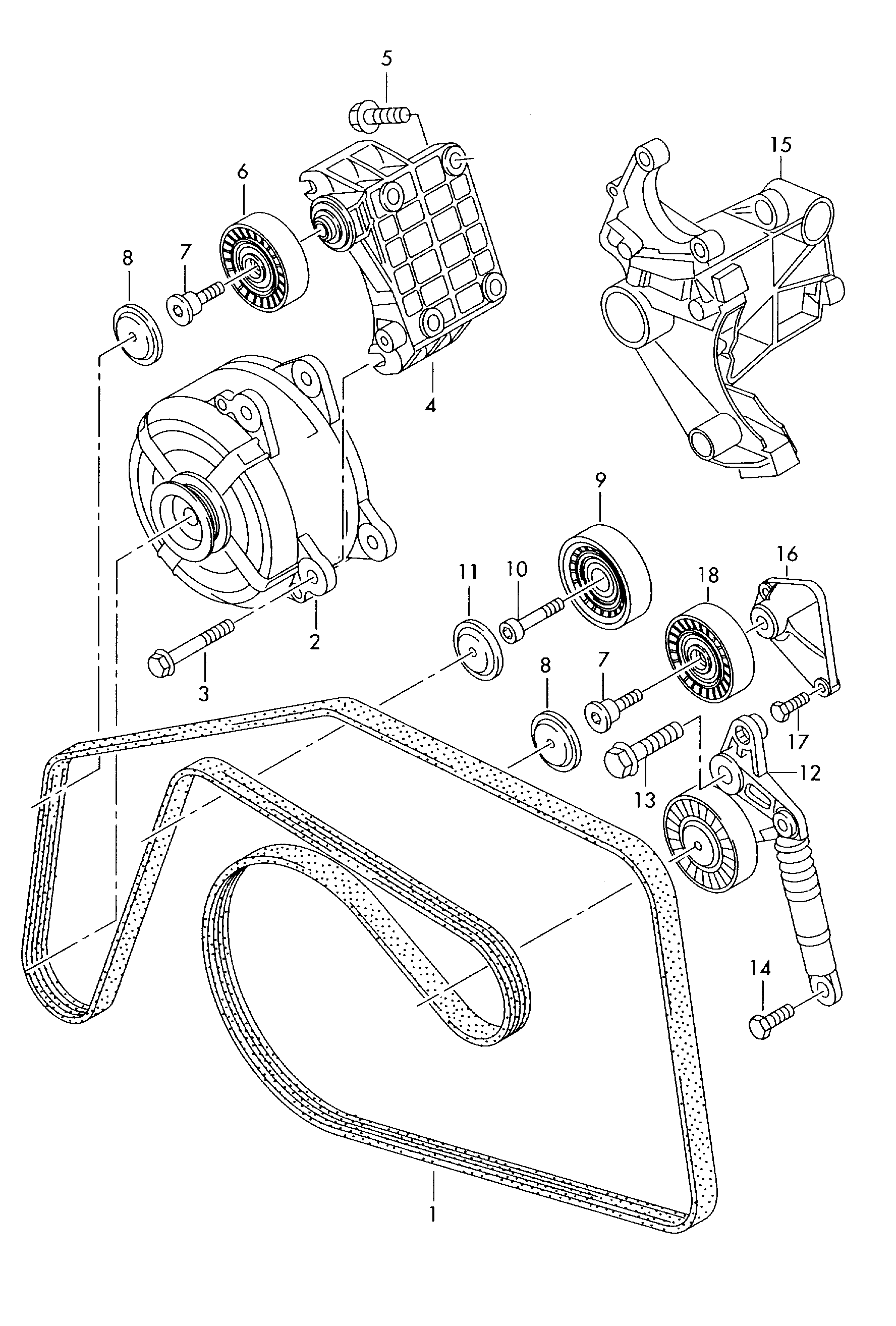 Seat 059 903 341 G - Parazīt / Vadrullītis, Ķīļrievu siksna www.autospares.lv