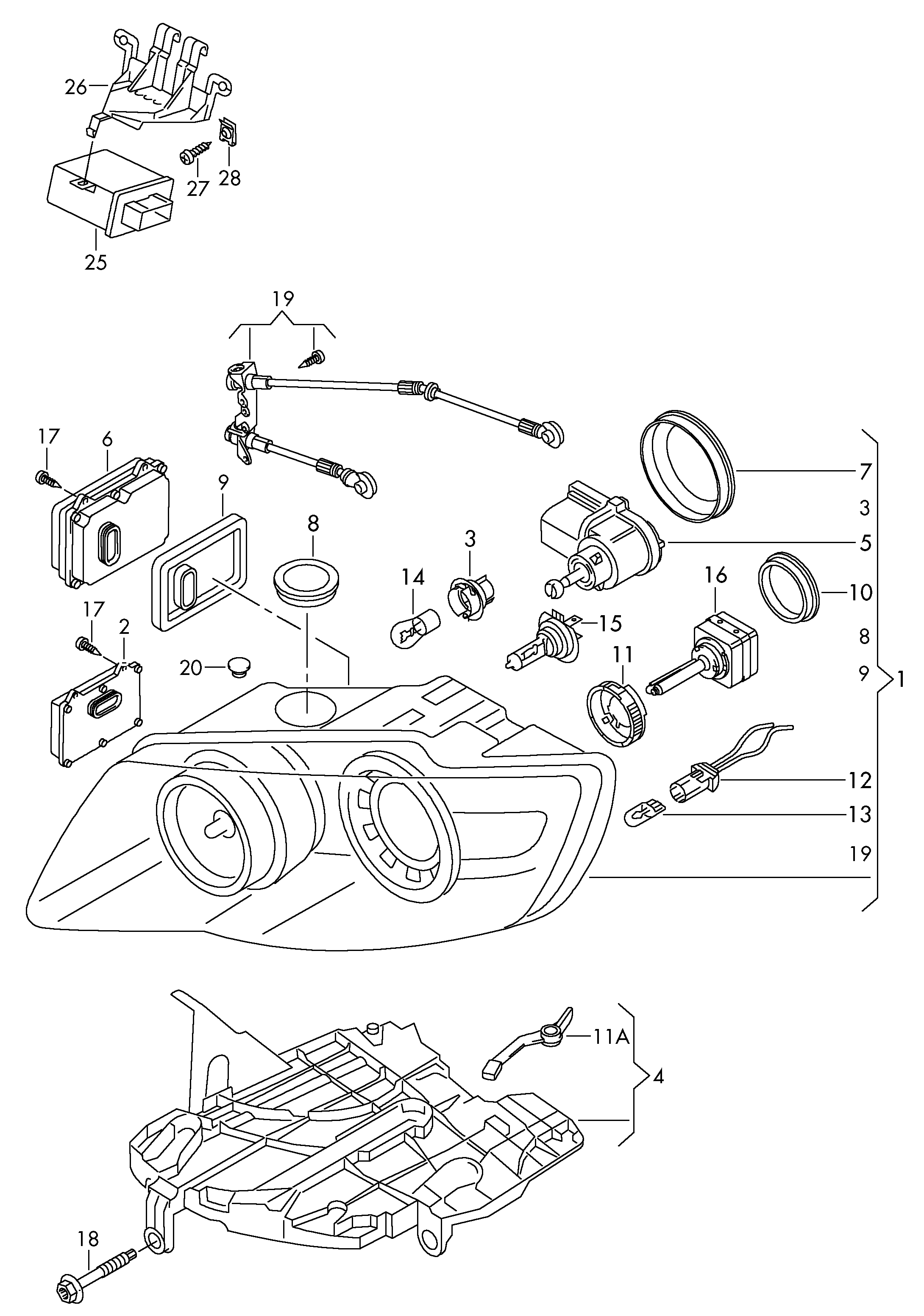 VAG N  10708601 - Pamatlukturis autospares.lv