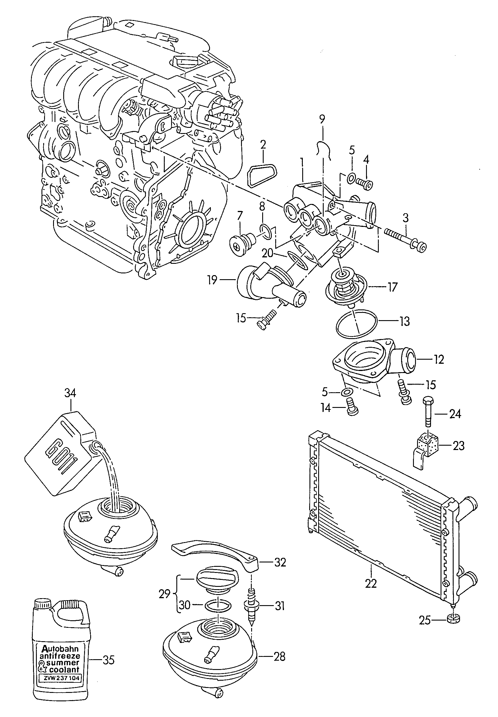 VAG 353 121 253 N - Radiators, Motora dzesēšanas sistēma autospares.lv