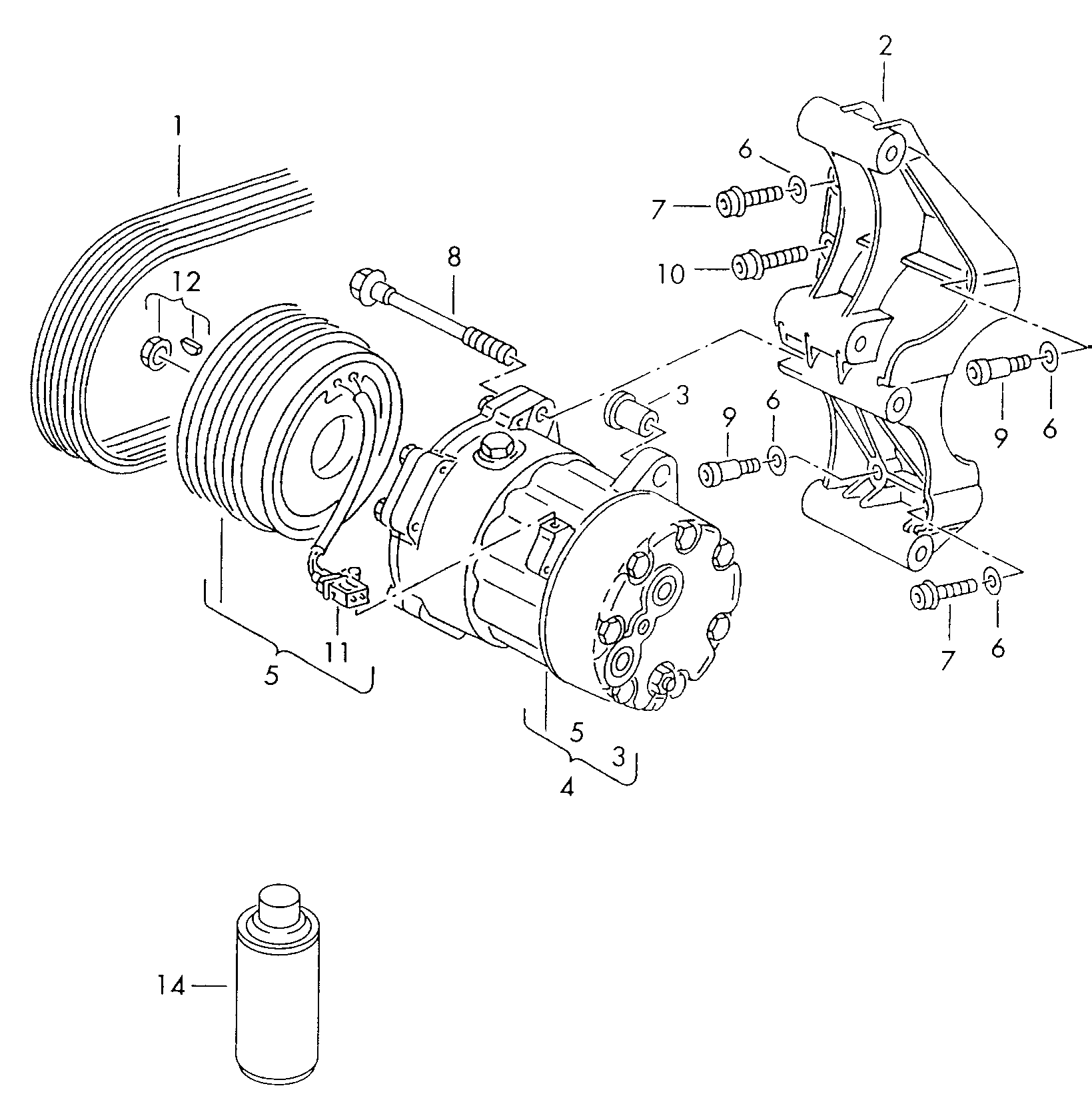 VW 1H0820803F - Kompresors, Gaisa kond. sistēma autospares.lv