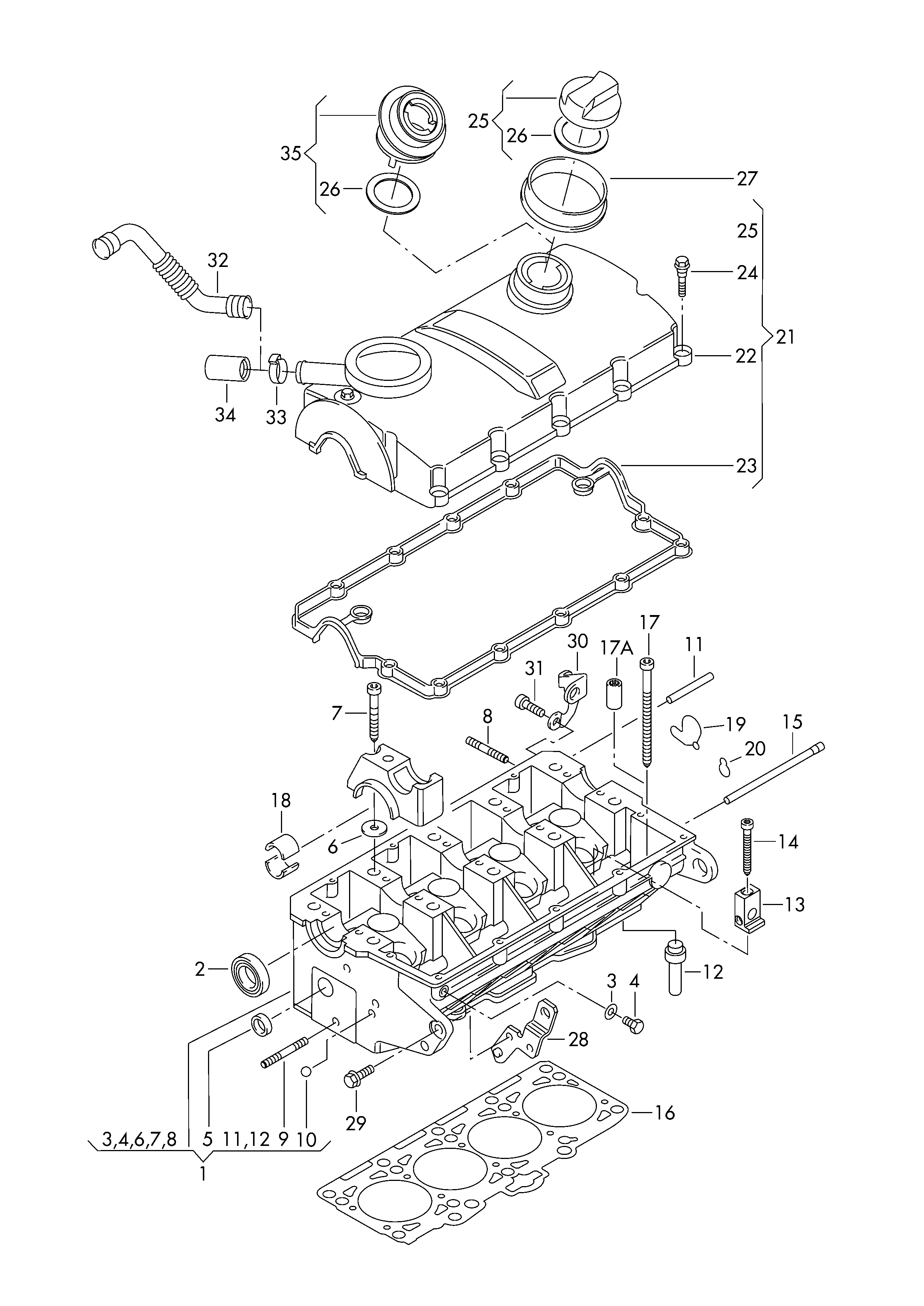 Seat 03G 103 483 F - Gasket, cylinder head cover www.autospares.lv