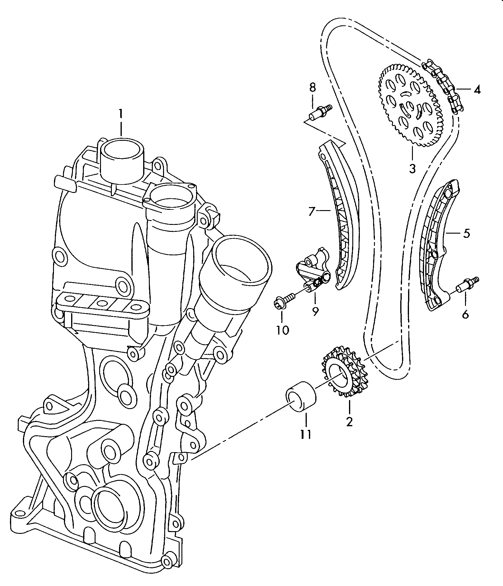 Seat 03E 109 511 - Mierinātāja līstes skrūve, Piedziņas ķēde www.autospares.lv