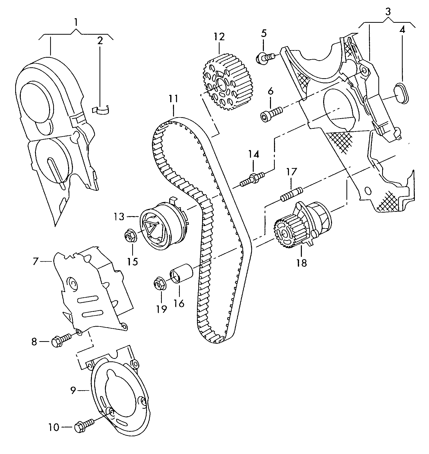 VAG 045109243F - Spriegotājrullītis, Gāzu sadales mehānisma piedziņas siksna autospares.lv