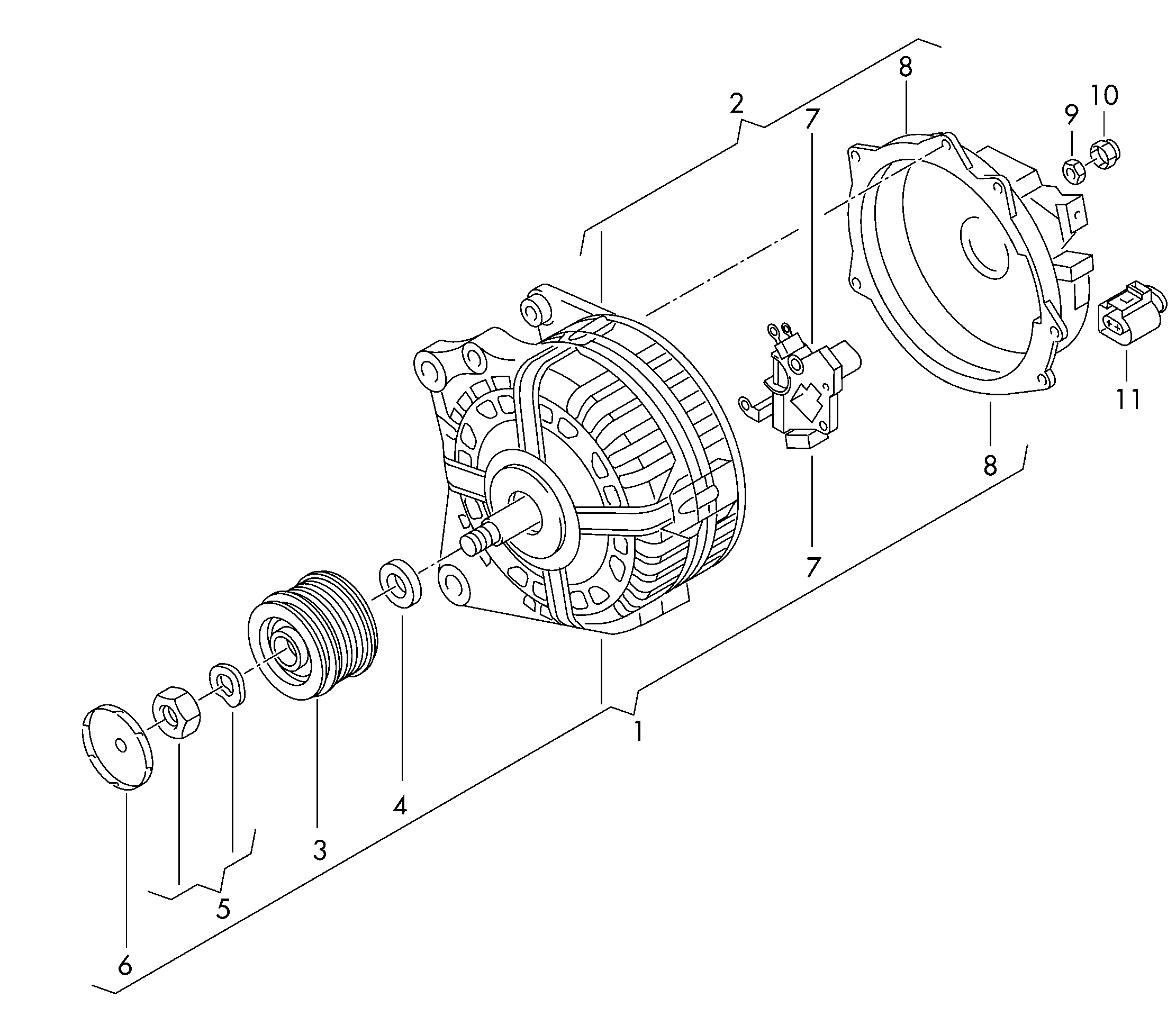 AUDI 06H903017E - Шкив генератора, муфта www.autospares.lv