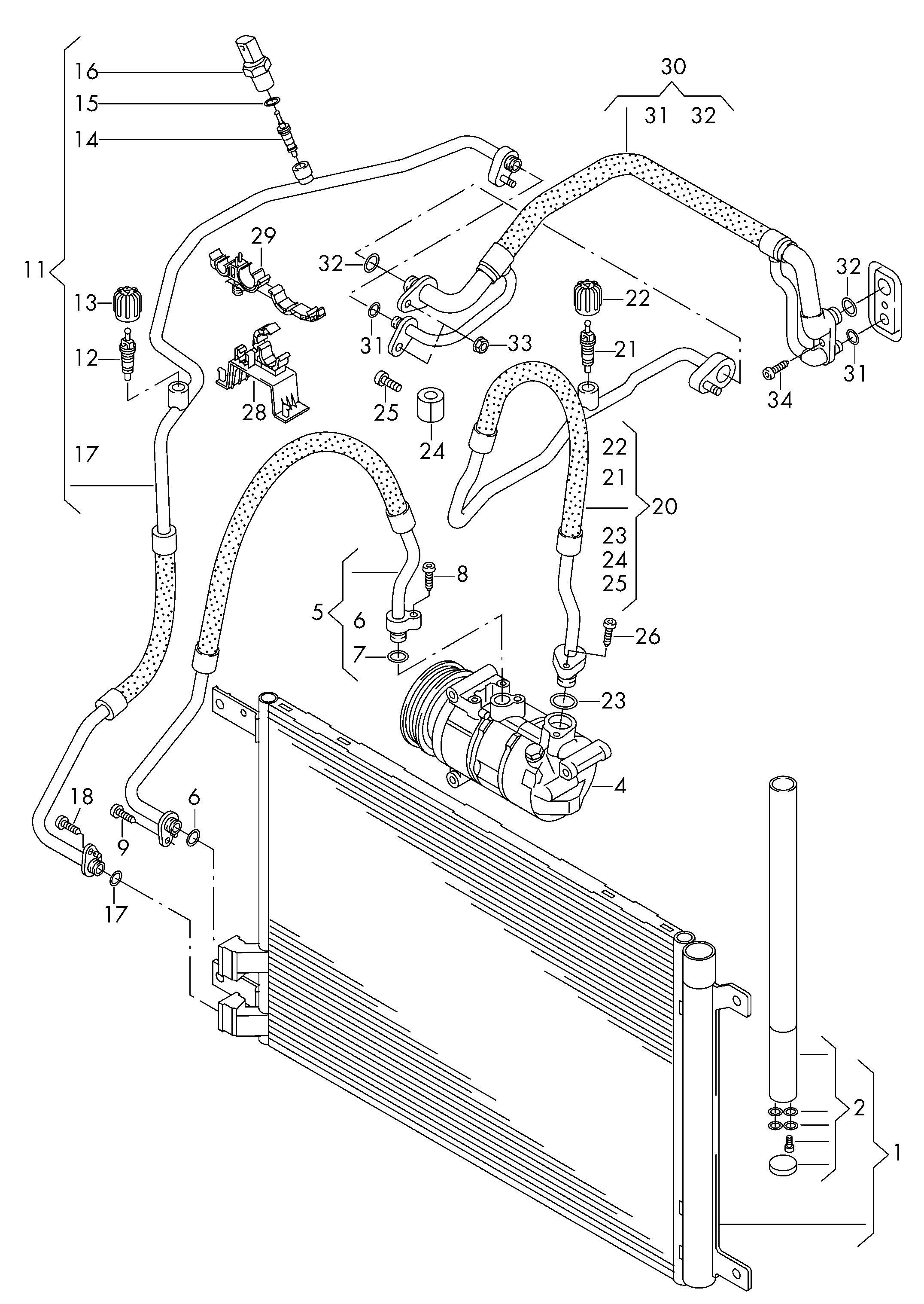 VAG 5Q0816411AR - Kondensators, Gaisa kond. sistēma www.autospares.lv