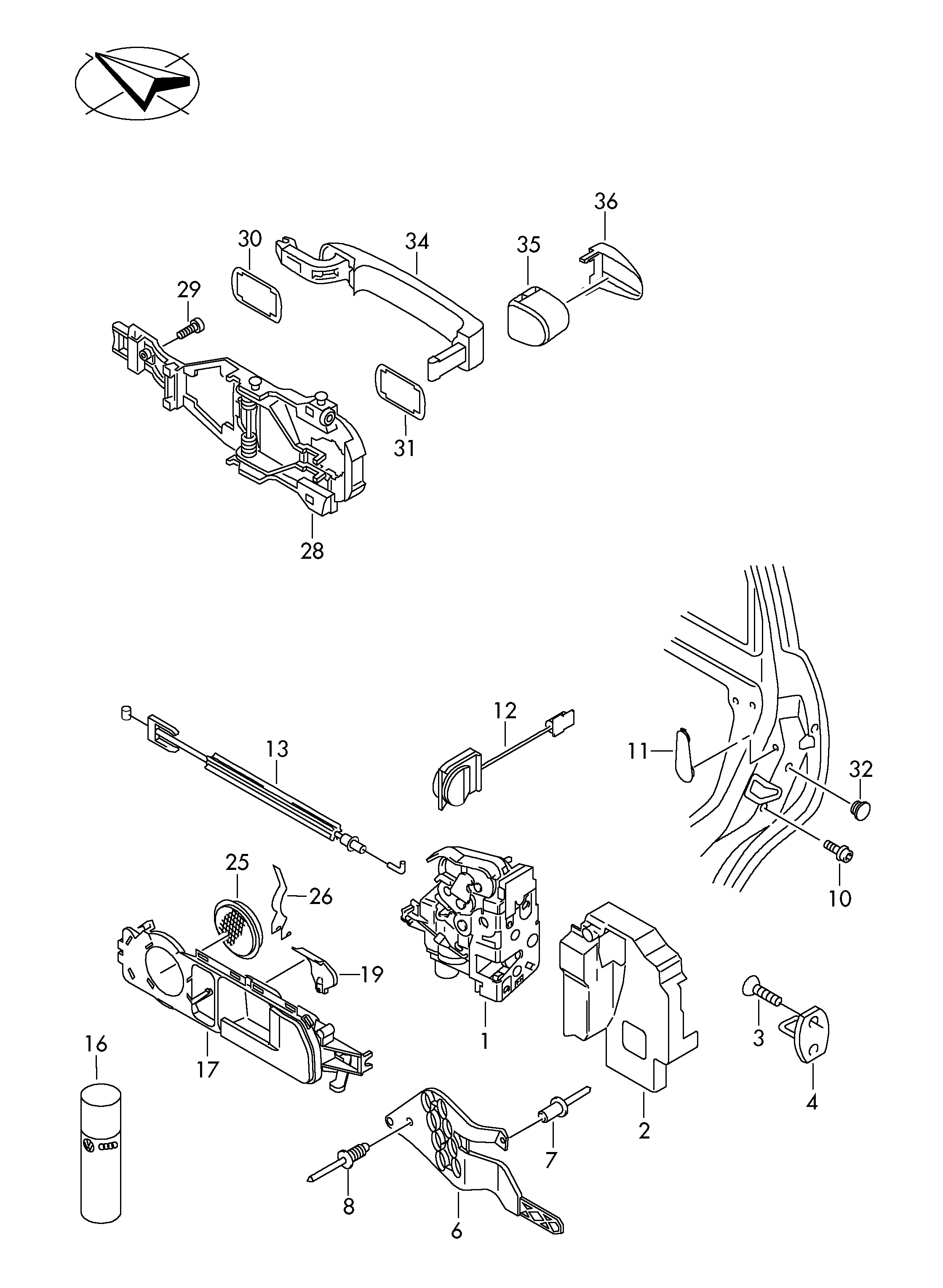 VAG 7L0 839 015E - Durvju slēdzene autospares.lv