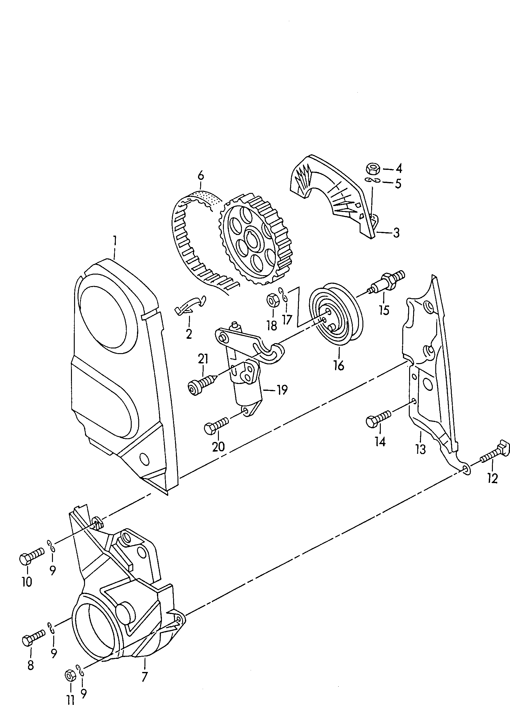 VW 026 109 243 J - Spriegotājrullītis, Gāzu sadales mehānisma piedziņas siksna autospares.lv