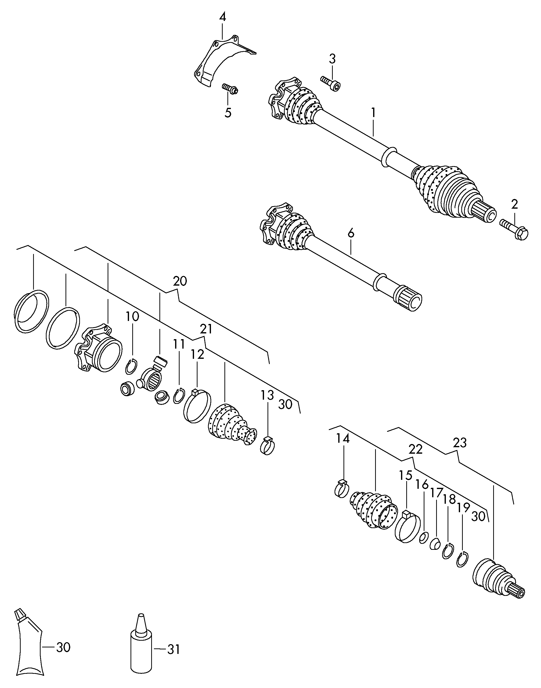 VAG 4D0498099A - Šarnīru komplekts, Piedziņas vārpsta autospares.lv