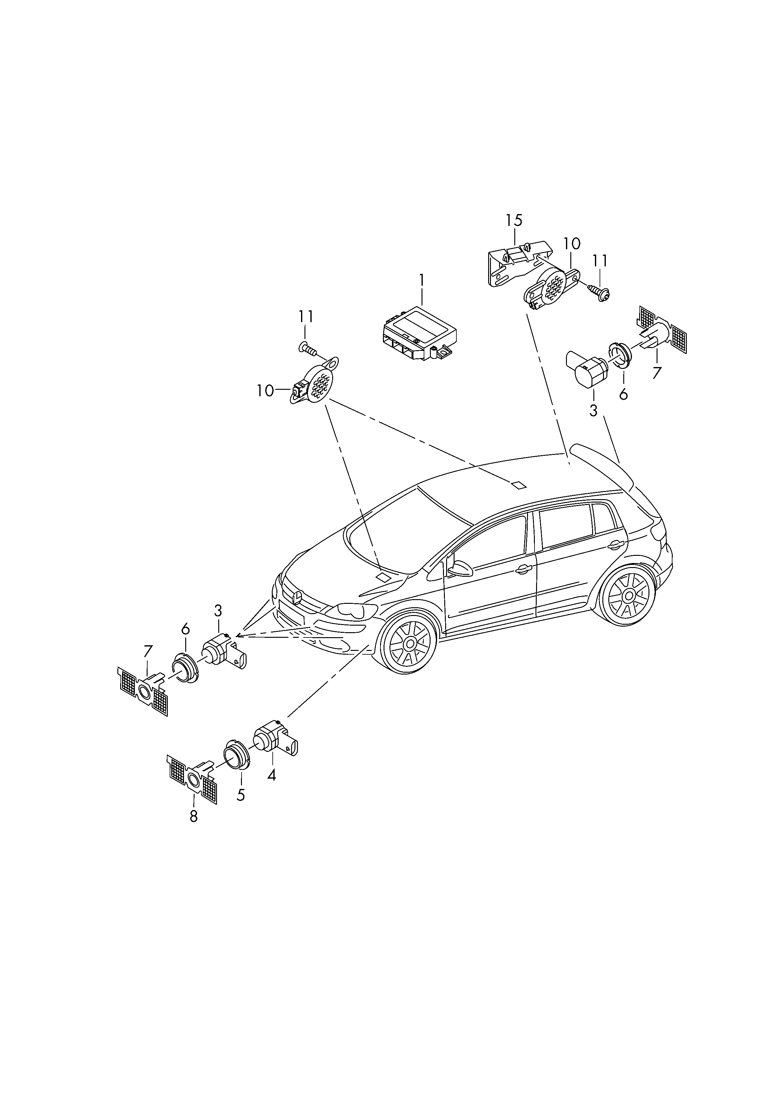 VAG 5K0 919 491 B - Kronšteins, Parkošanās palīgsist. devējs www.autospares.lv