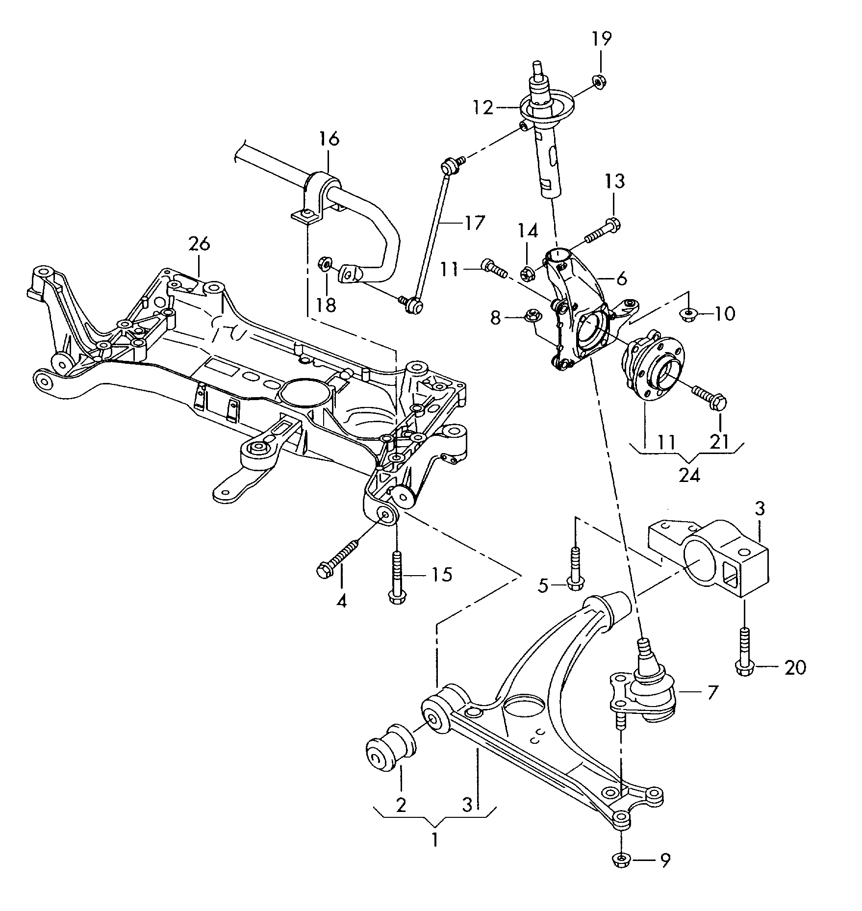 VAG 1K0407182F - Bush of Control / Trailing Arm www.autospares.lv