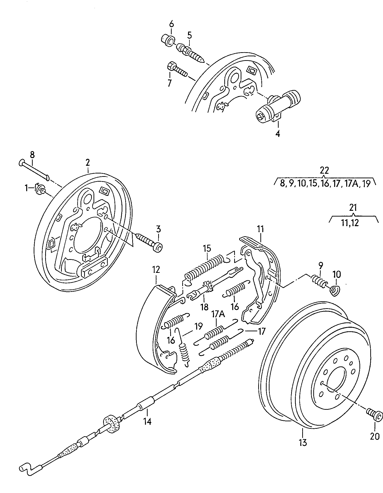 Skoda 701609531D - Bremžu loku komplekts autospares.lv