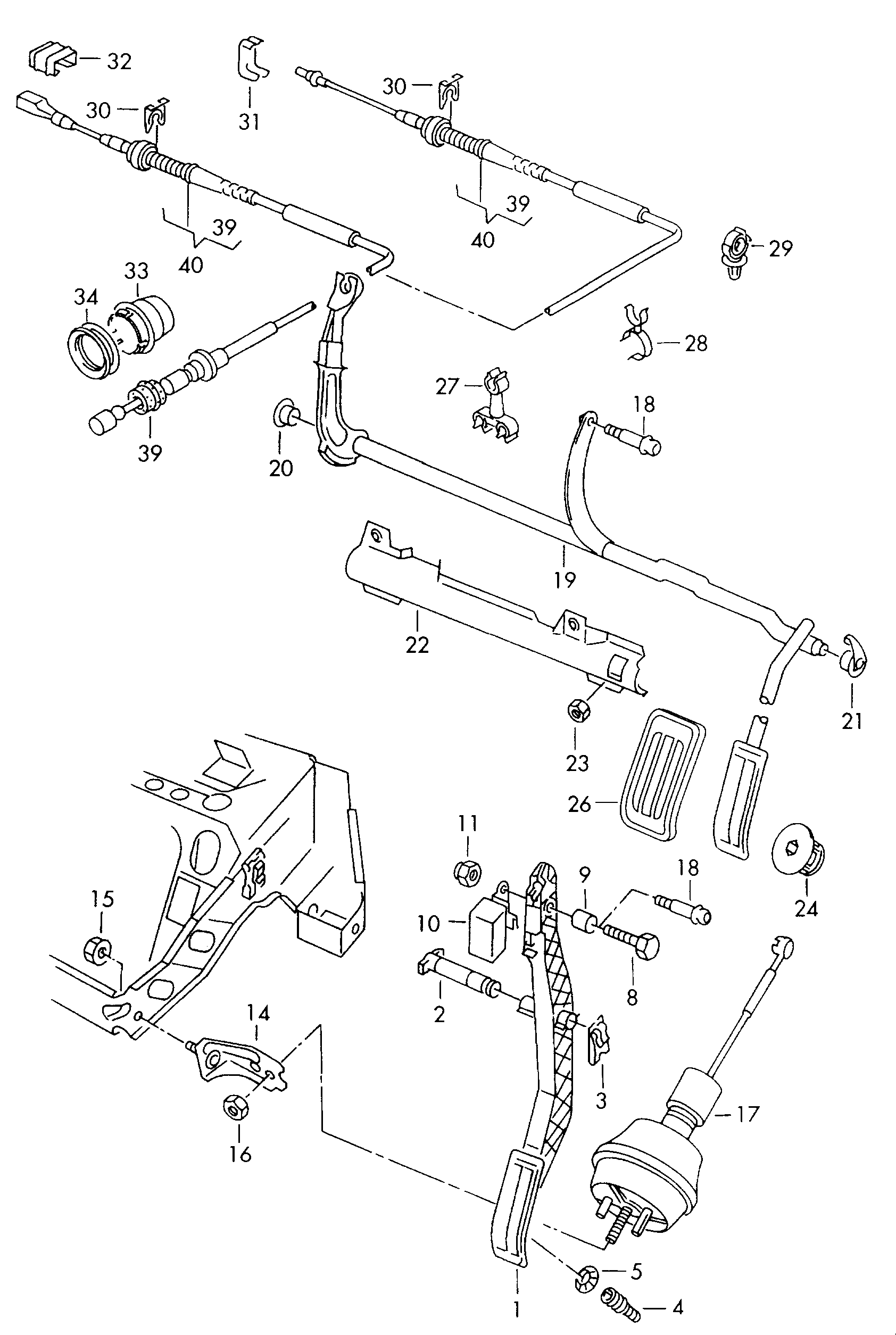 VAG 1H0721555D - Akseleratora trose autospares.lv