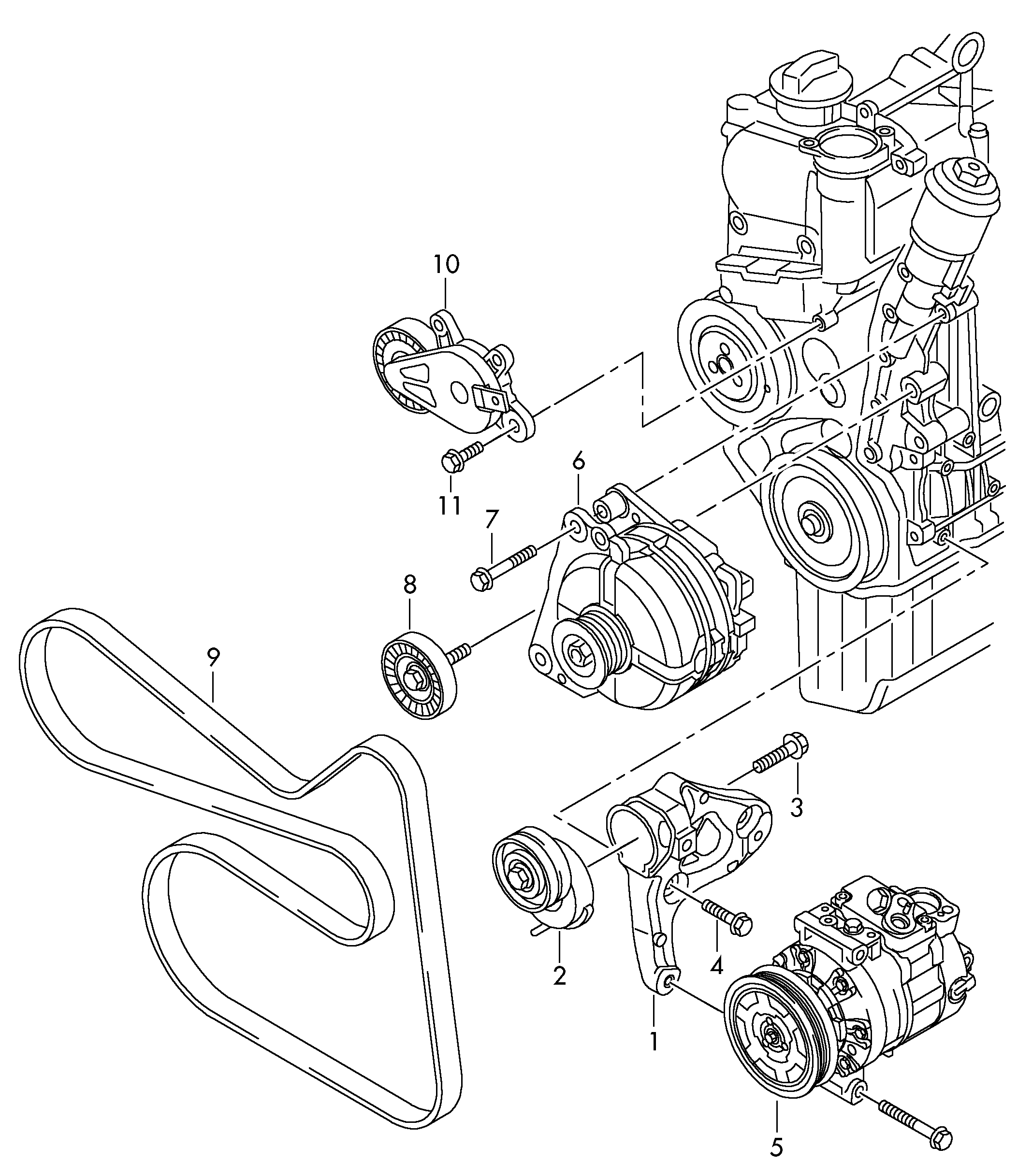 Seat 1J0145276B - Pulley, v-ribbed belt www.autospares.lv