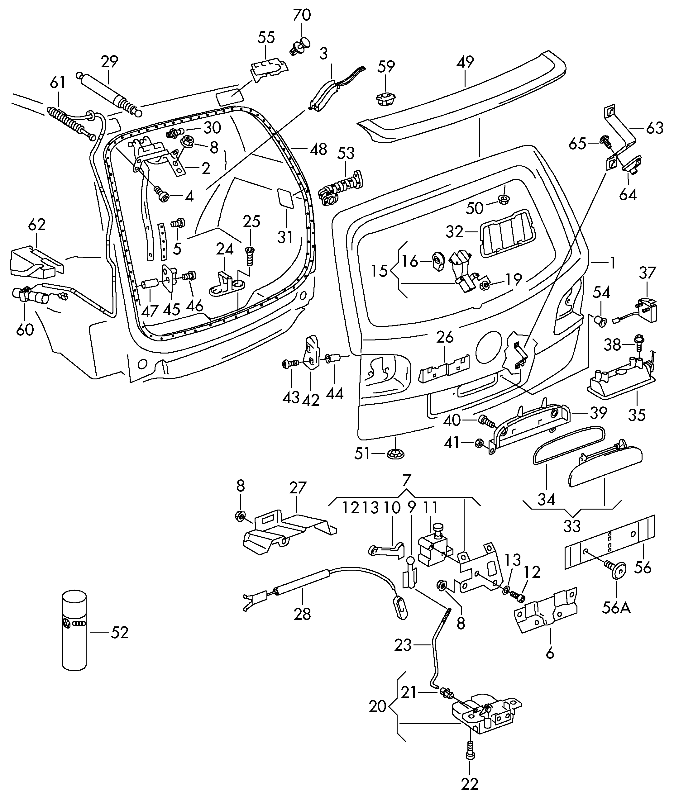 VW 7L6 959 781 - Regulēšanas elements, Centrālā atslēga autospares.lv