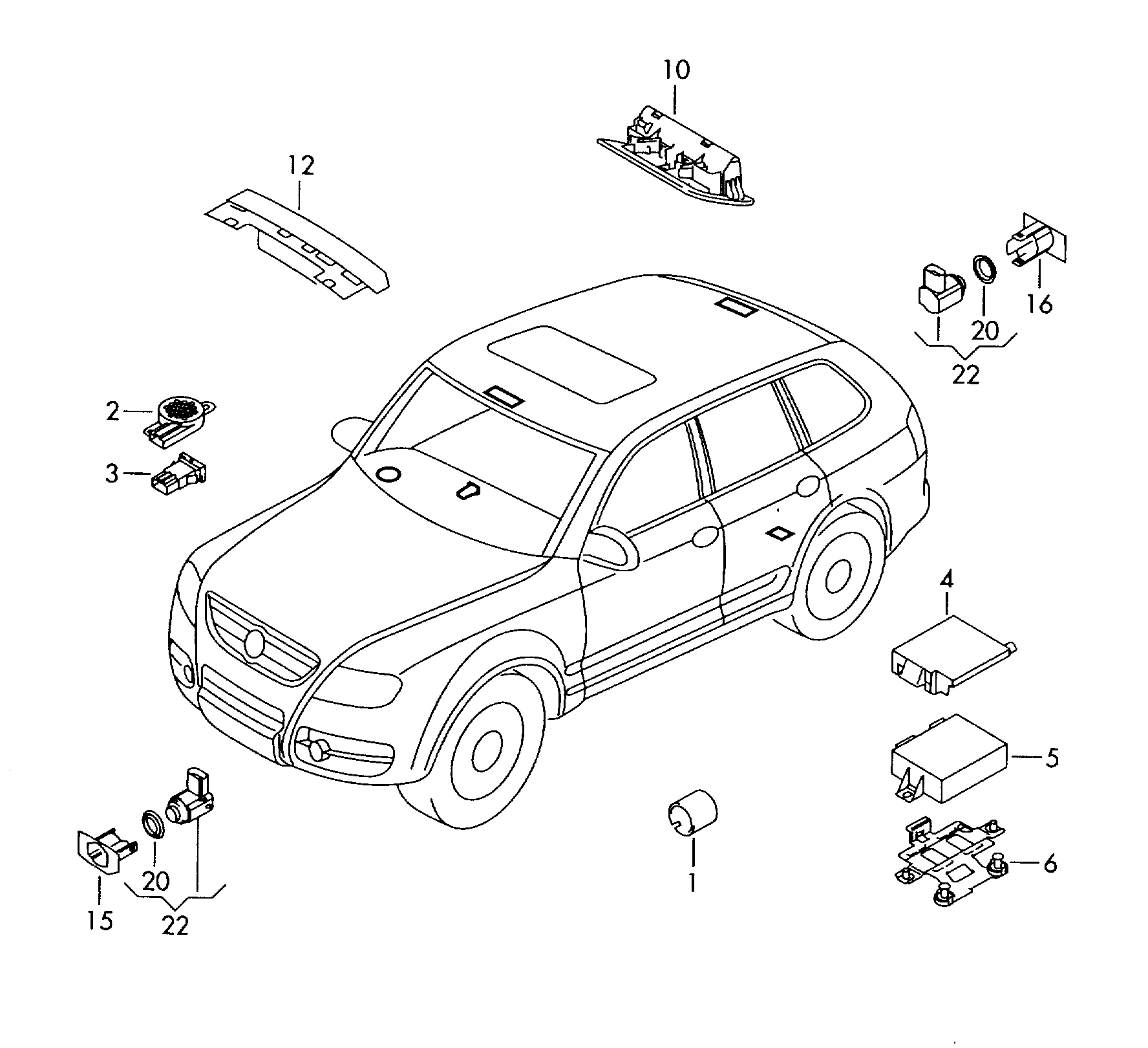 AUDI 3D0 998 275 A - Sensor, parking assist www.autospares.lv