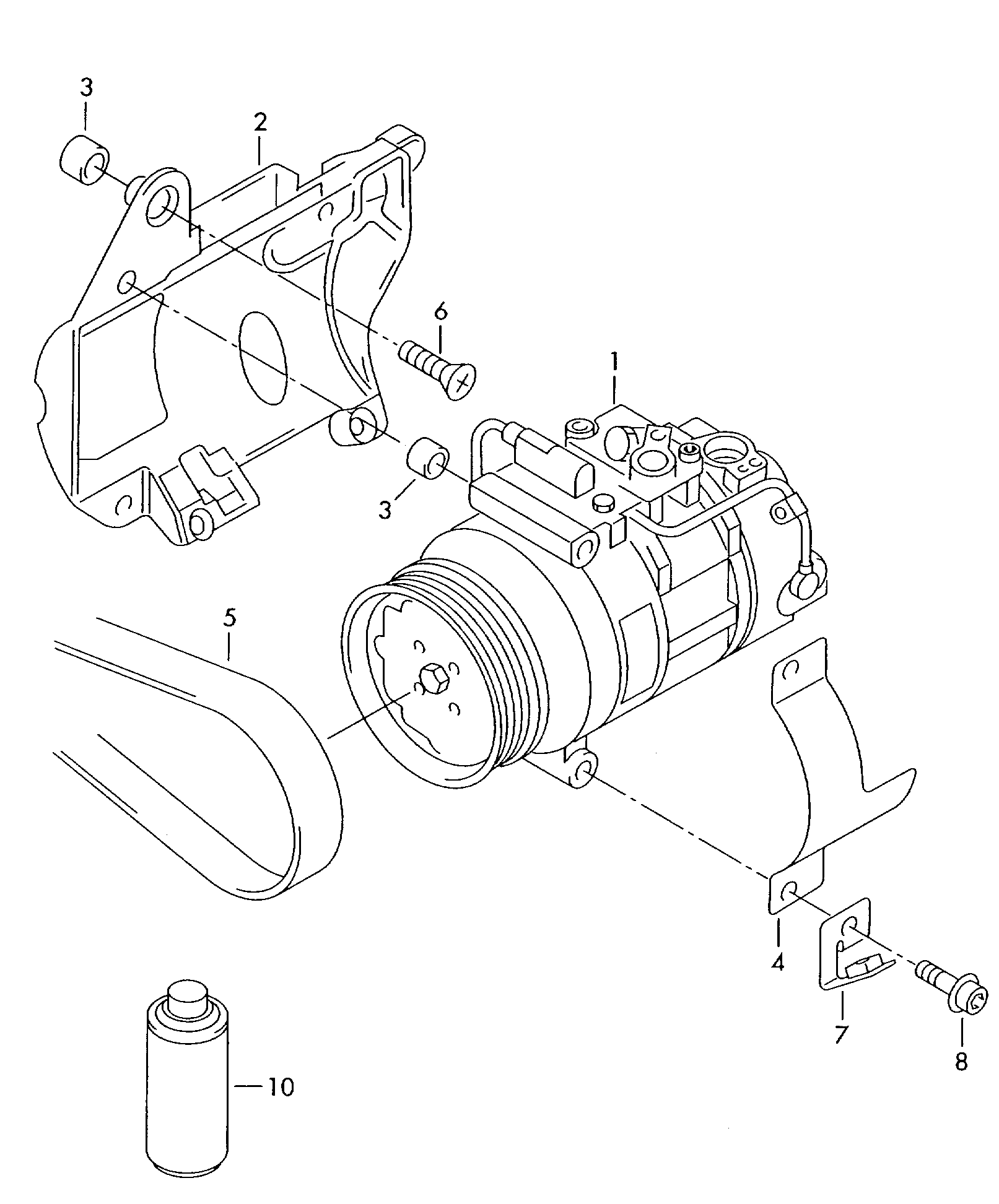 VAG 3D0820803T - Kompresors, Gaisa kond. sistēma www.autospares.lv