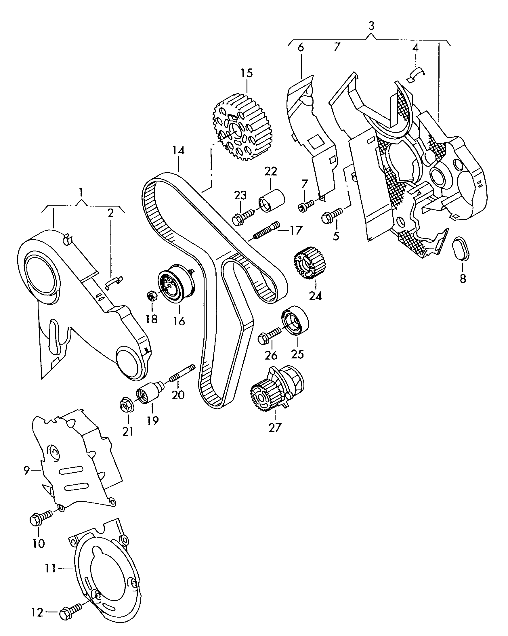 Seat 03L 109 243 E - Spriegotājrullītis, Gāzu sadales mehānisma piedziņas siksna autospares.lv