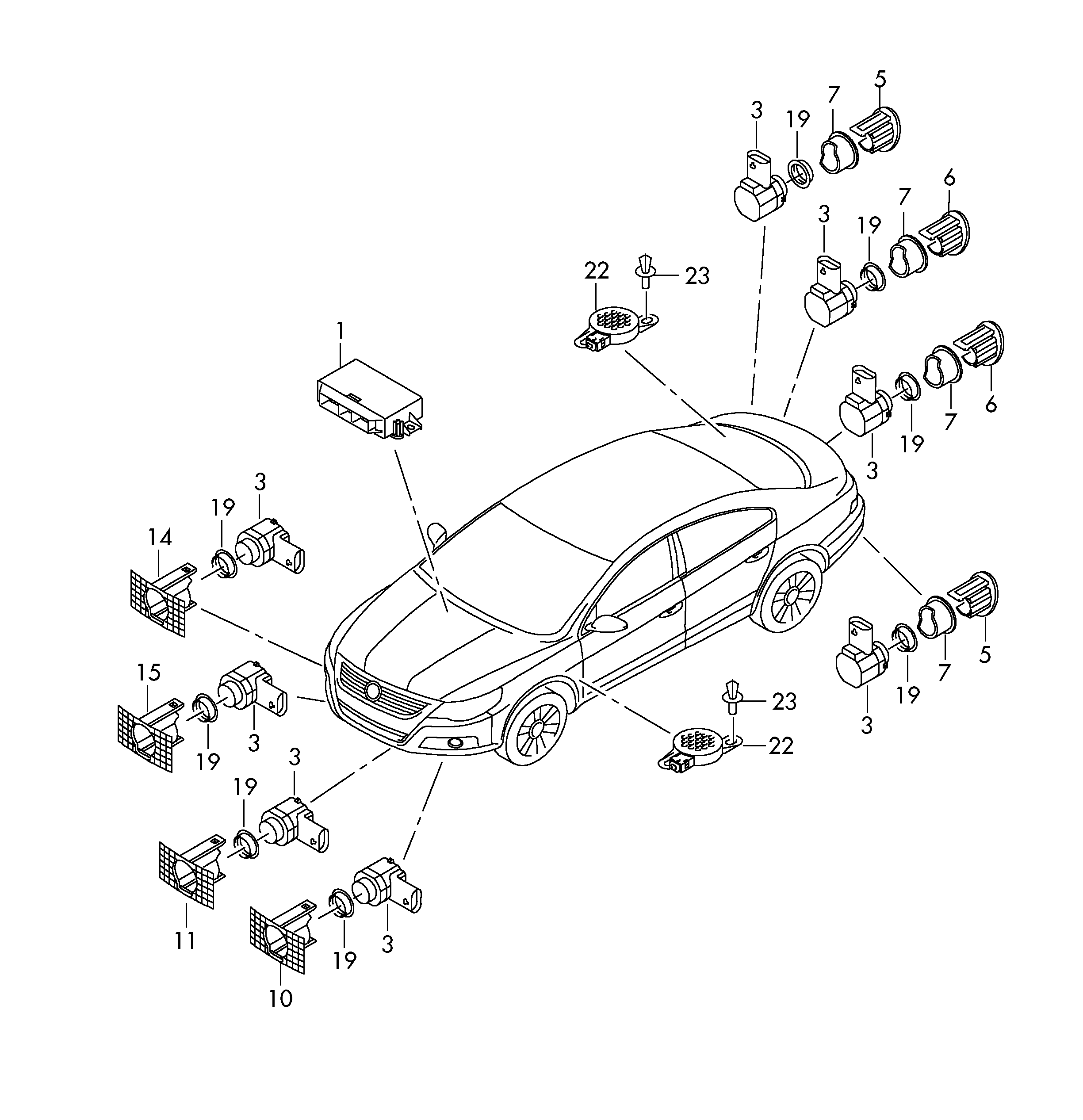 VAG 4H0 919 275 - Devējs, Parkošanās palīgsistēma autospares.lv