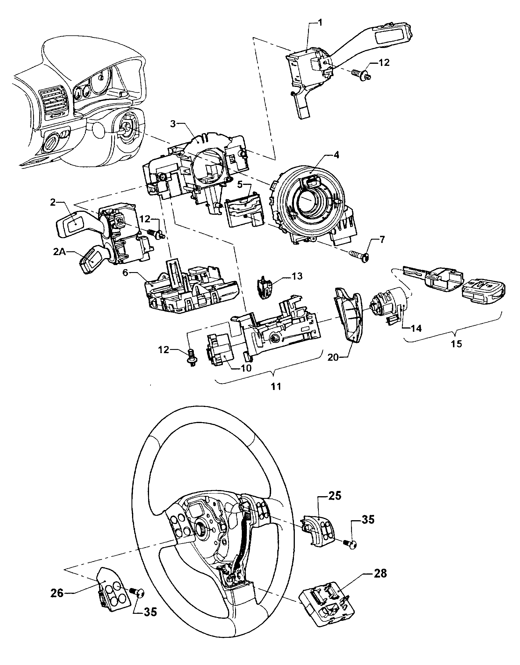 VW 1K0 953 513 - Slēdzis uz stūres statnes autospares.lv