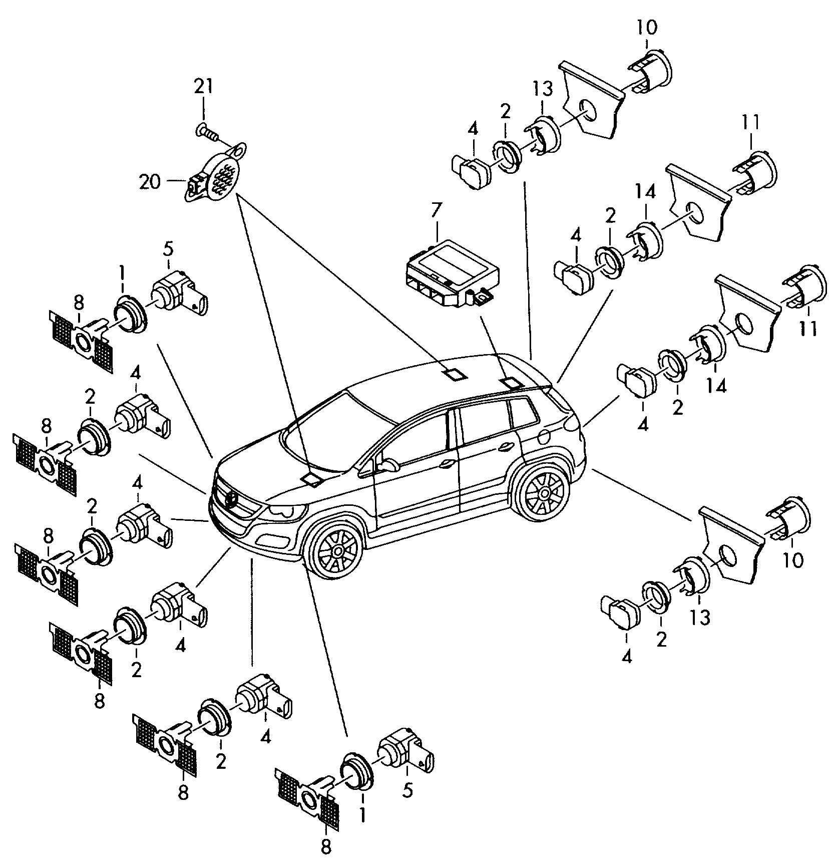 AUDI 1T0 919 297 A - Sensor, parking assist www.autospares.lv