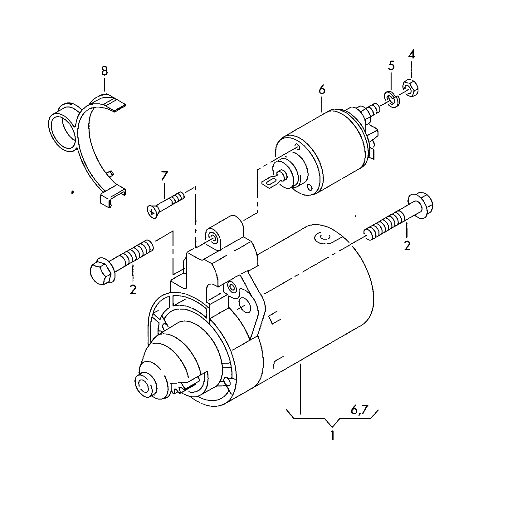 VW 076 911 287 - Ievilcējrelejs, Starteris autospares.lv